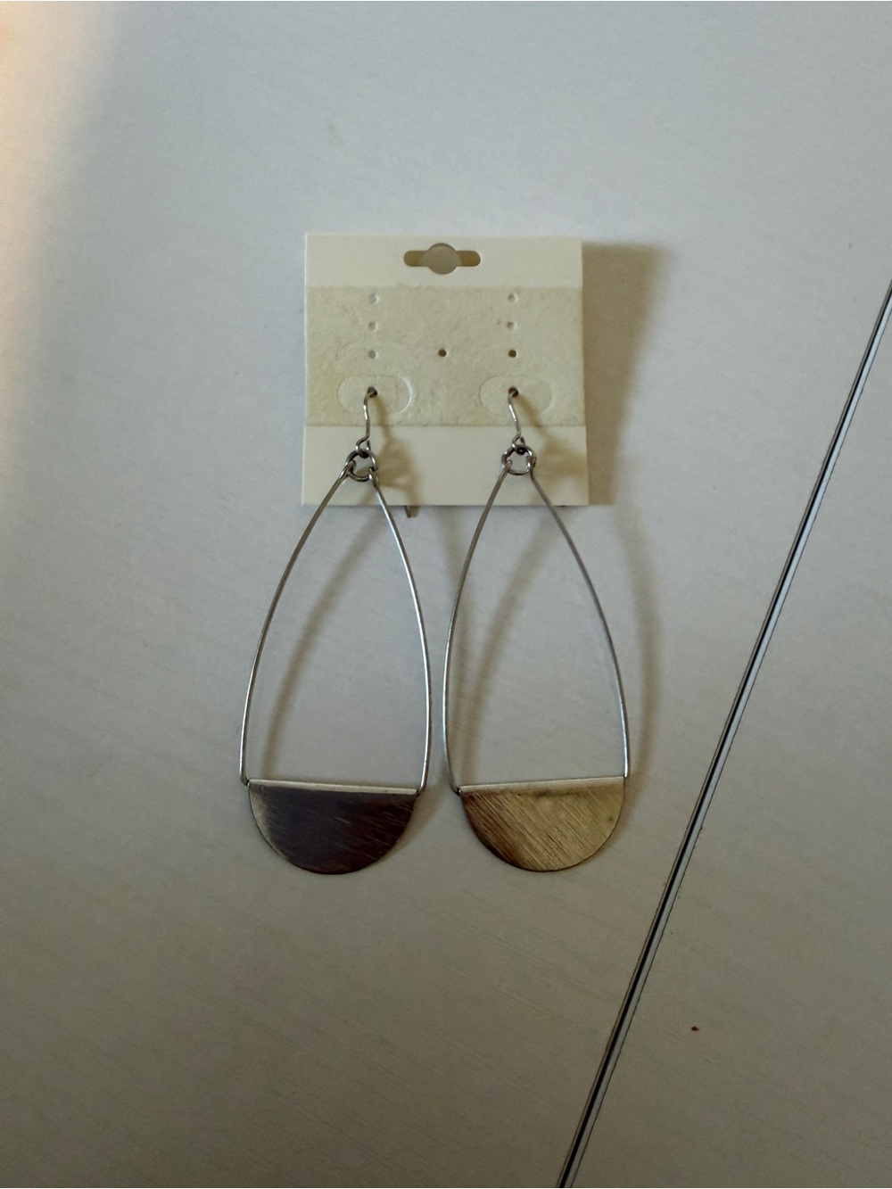 Modern Silver Teardrop Dangle Earrings